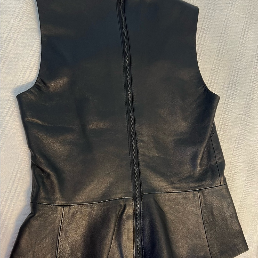 Trina Turk Black Genuine Leather Top